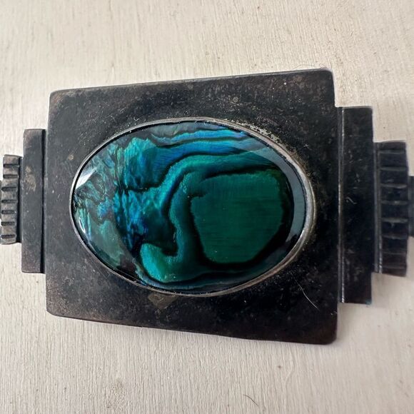 Vintage A.Mapion Signed Sterling Mexican Modernist Brooch - Picture 4 of 8